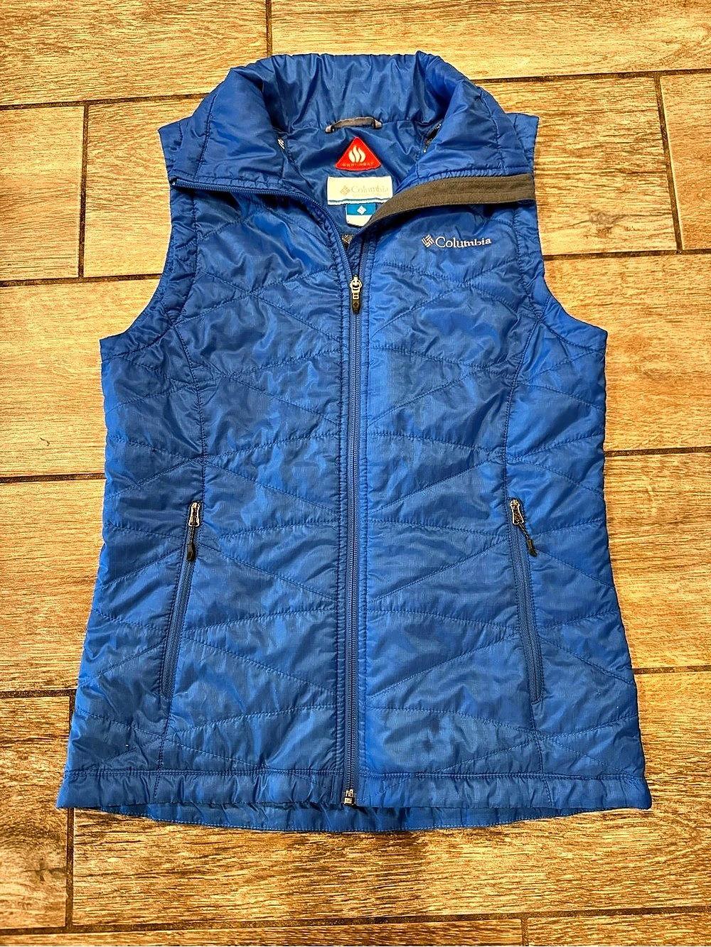 Columbia Omni-Heat Insulated Puffer Vest Blue Small Super Warm